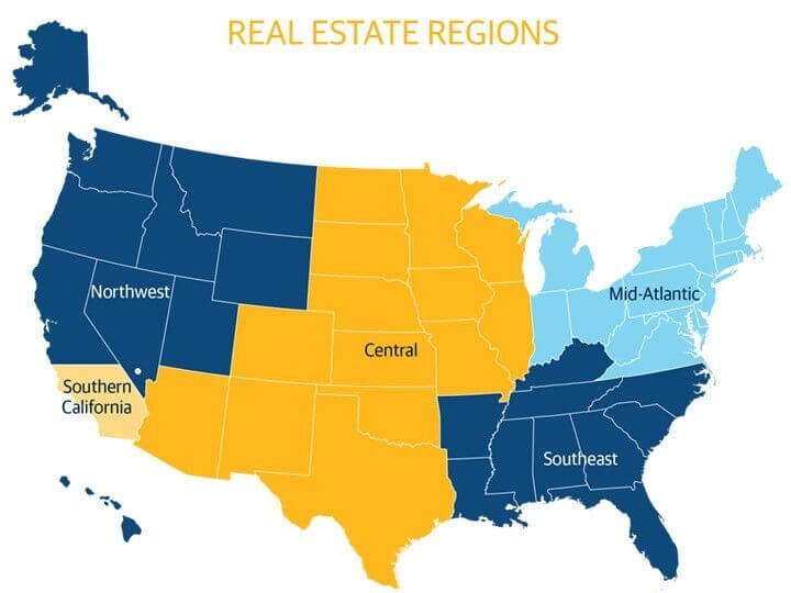 Northwestern Mutual Real Estate Regional Map